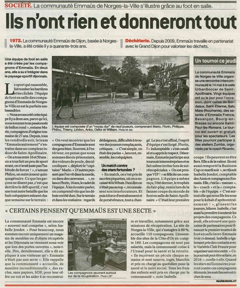 5 mai 2016 : 2ème édition du tournoi Emmaüs.