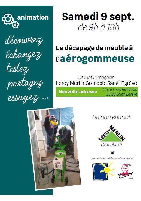 Présentation de la technique sur des foires, fêtes, devant des magasins. Projet d’une vraie cabine d’aérogommage mobile.
